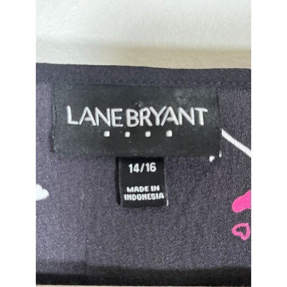 Lane Bryant Top Women 14 Black Floral Ruffle Heart Pullover Whimsigoth Fairy 80s - Picture 2 of 11